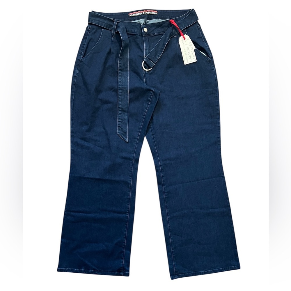 Standards & Practices Dark Wash High-Rise Belted Jeans/NWT/ Size 16x32